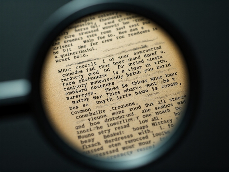 A visual representation of common OCR challenges, including faded text, smudges, and uneven typing. The image shows a magnified view of a typewritten document with highlighted problem areas, set against a dark background to emphasize the difficulties in text recognition.